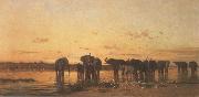 Charles Tournemine Elephants at Sunset Spain oil painting artist